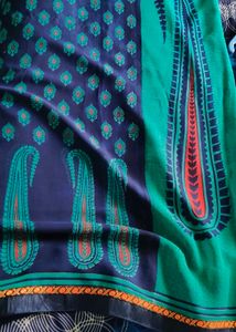 Vibrant Paisley Print Saree