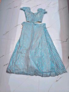Light Blue Embroidered Lehenga Choli