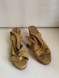 Westside Yellow Suede Wedge Sandals