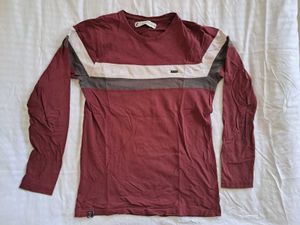 Men's Long Sleeve Maroon T-Shirt