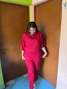 Maroon co ord Set with Pants
