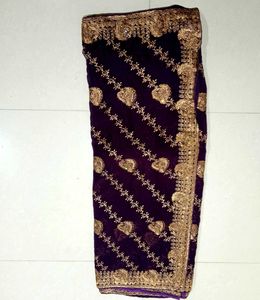 Exquisite Purple Embroidered Saree