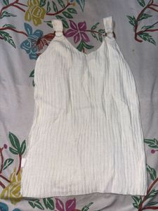 White Ribbed Tank Top with Ring Detail