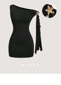 🔻 LOWEST price -Chic One-Shoulder Black Dress