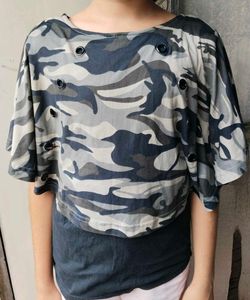 Camouflage Print Crop Top