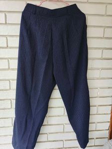 Elegant Navy Wide-Leg Pants with one defect