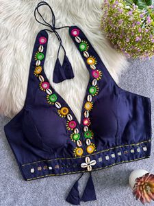 Designer Embroidered Halter Neck Blouse