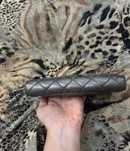 RARE Chanel Lucky Charms Silver Quilted Wallet