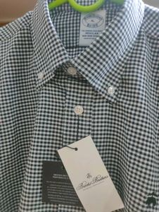 NEW Brooks Brother PIN CHECKS Button-Down Shirt