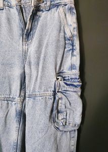 Light Wash Cargo Jeans