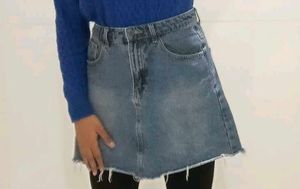 Blue Denim Mini Skirt