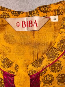 BIBA HALDI KURTI PLAZZO SET