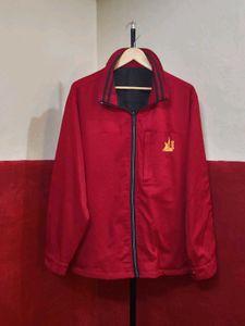 double sides Men's Red Zip-Up Jacket