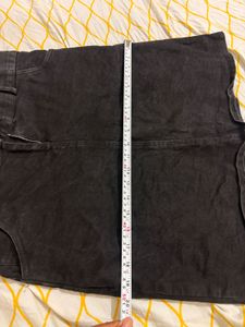 Black Denim Mini Skirt