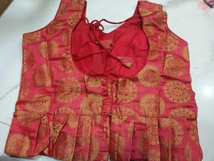 Red &amp; Gold Brocade Blouse
