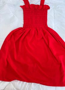 Chic Smocked Red Sundress