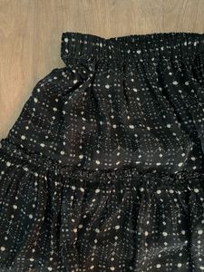 Chic Black Printed Mini Skirt