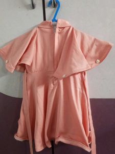 Cute Peach Dress Fit Up To 1year