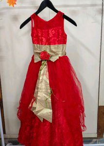 Red Flower Girl gown
