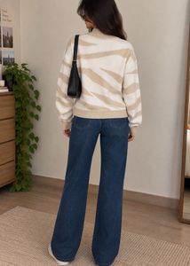 Cozy Striped Mock Neck Sweater