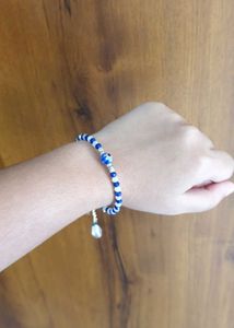 Blue &amp; White Beaded Bracelet
