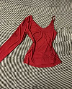 Red Long Sleeve Top