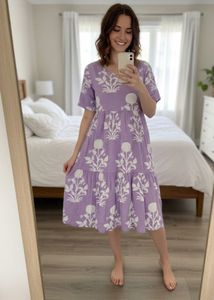 Floral Lavender Midi Dress