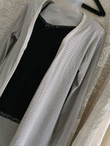 Striped Cardigan &amp; Top Set