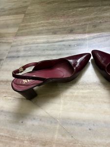 Chic Burgundy Patent Slingbacks