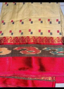Elegant Yellow and Red Saree