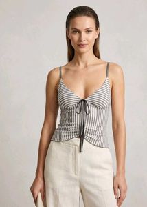 Striped Halter Neck Bikini Top