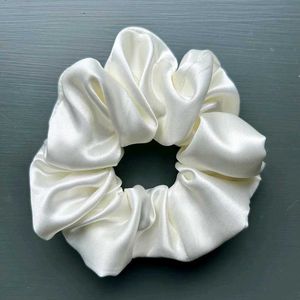Set Of 3 L,M,S White Satin scrunchies Hair Tie