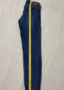 Zara Basic Blue Ripped Denim Jeans