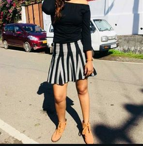 Striped Black &amp; White Skirt