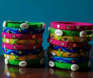 navratri Handmade 16 Pcs Bangles