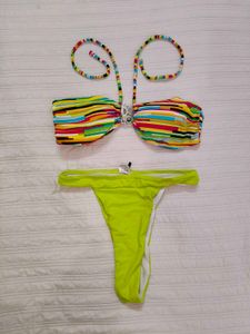 Stylish Striped Bikini Set