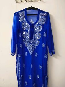 Blue Embroidered Kurta