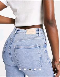 BERSHKA -Light Wash Blue Flared Jeans