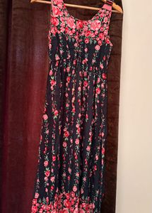 Navy blue floral maxi dress