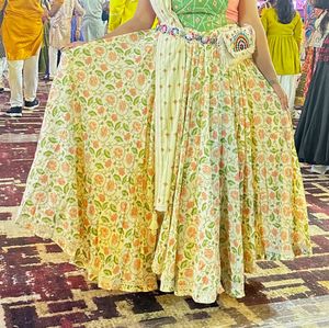Floral Print Lehenga Skirt
