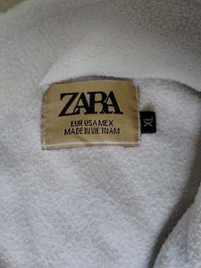 Vintage 90% Off Zara White Fleece Button-Up Shirt