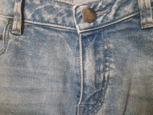 Low Rise Blue Ripped Demins