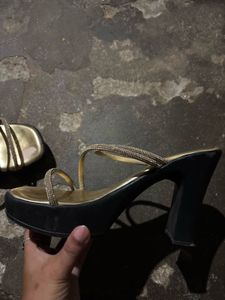Sparkling Gold Flat Sandals