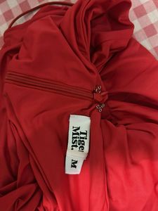 Party Red Ruched Cut-out  One piece