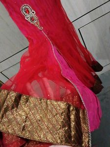 Red Embellished Party wear kurta set