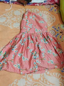 Cute Pink Floral Bird Print Dress