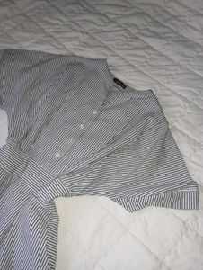 Striped Button-Up Midi Dress