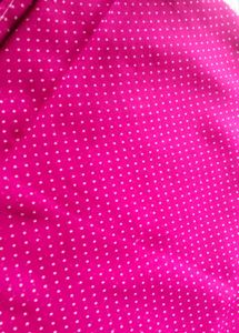 Pink Polka Dot Saree with Floral Border