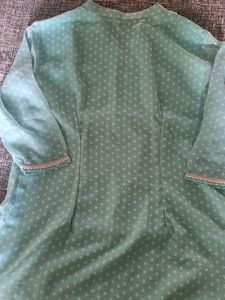 Light Blue Kurti with bhandani Print