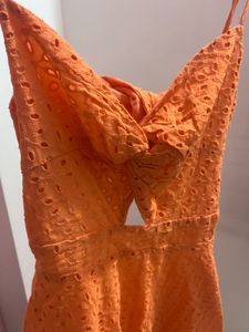 Orange Open Back Dress
